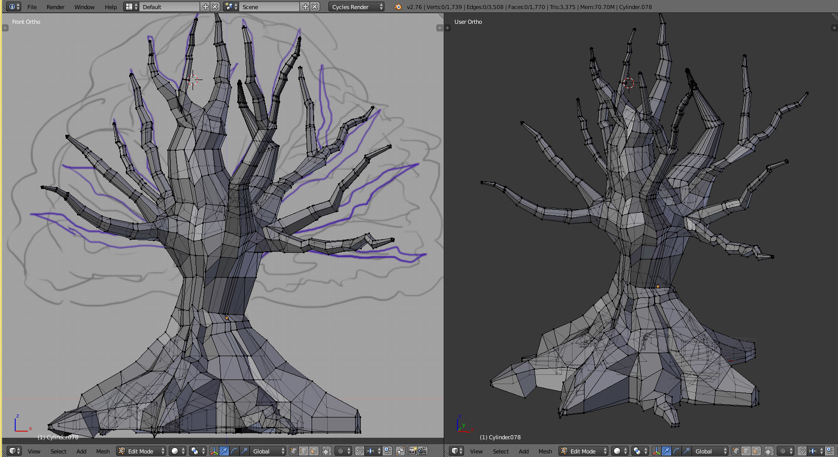 アニメーションのメイキング Blenderで森を作る 2 刻告亭 こくこく